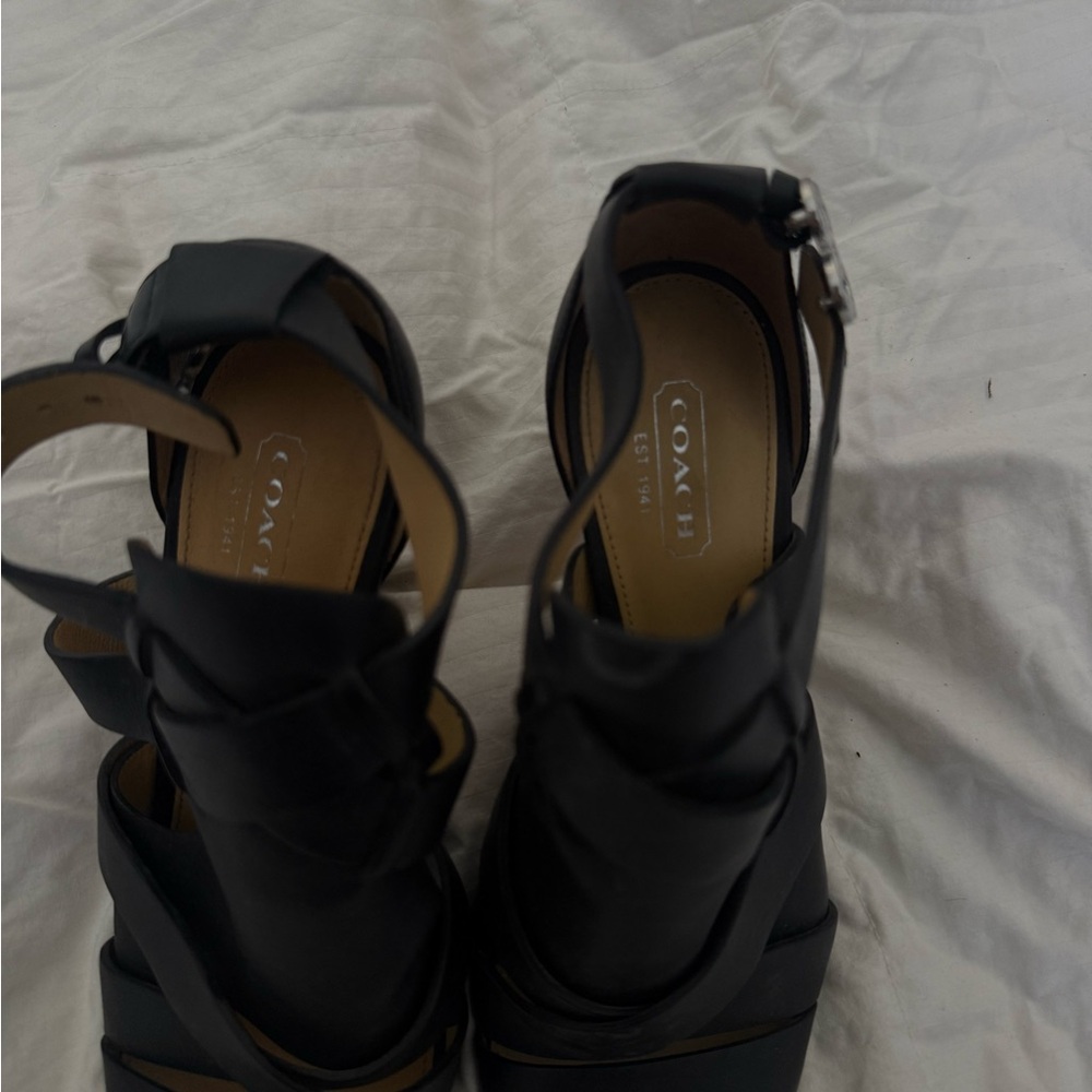 Coach Black Strappy Heels - Picture 2 of 4